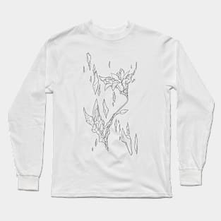 crystalized flower white line Long Sleeve T-Shirt